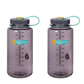 Nalgene Tritan - Juego de 2 botellas de boca ancha de 32 onzas (berenjena)