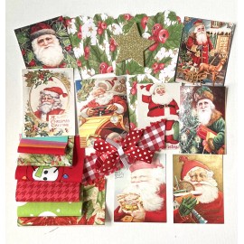 Christmas Crafting Kit for Journals, Scrapbooks, Christmas Cards 24 Items #CK24