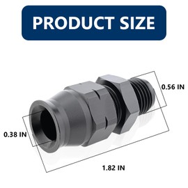 STPCTOU 6AN Male Flare to 3/8" Hardline Tube Fuel Fitting Compression Adapter Straight Connector Aluminum Alloy Black Anodized