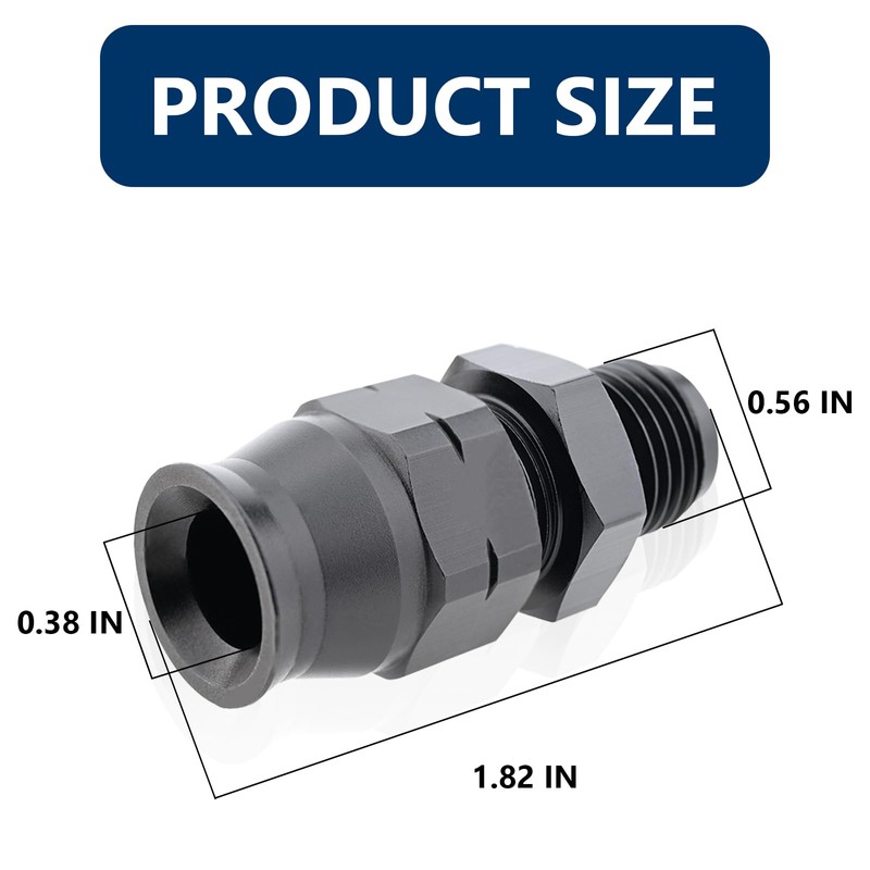 STPCTOU 6AN Male Flare to 3/8" Hardline Tube Fuel Fitting