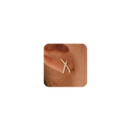Affolace Gold Earrings for Women Trendy, CZ Stud Earring Dainty Simple Minimalist Cartilage Earrings Summer Hypoallergenic Unique Earrings Nickel Free Gold Jewelry for Women Gifts