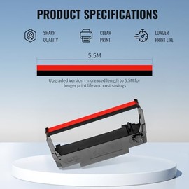 ERC30 Black and Red Ribbon Compatible with Epson ERC30/34/38 Cartridges ERC38 B/R, for Epson TM-U220,M188B,BTP-M300, ERC 30 Printer Ribbons, 24-Pack
