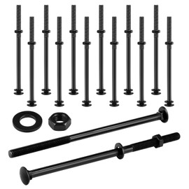 Zonon 12 Sets 1/2 x 10 Inch Black Carriage Bolt Kit Galvanized Carriage Bolt Set Includes Rust Resistance Washers and Nuts for Fastening Accessories