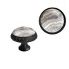 Elohiym 4 Pack Gray Marble Texture Drawer Handles,Black Cabinet Knobs