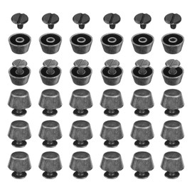 sourcing map 30set Flat Head Stud Spike 12mm Metal Purse Feet Handbag Nail Head Stud Flat Buckle Button Cap Cone Rivets Bucket Spike Tool Set for DIY Leather Craft, Gun Color