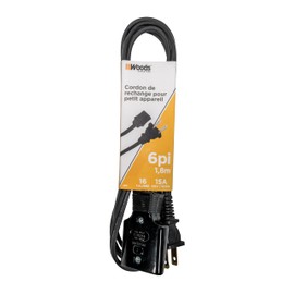 Woods 0290 HPN Appliance Cord; 6-Foot; Black