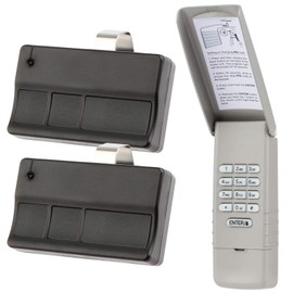 Keypad and 2 Remotes for Liftmaster Garage Door Opener (373LM + 377LM) 315mhz Purple Learn Button