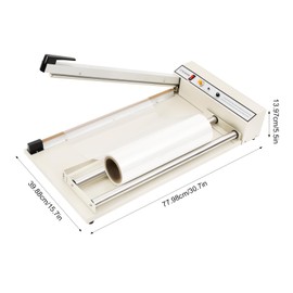 24 Inch Commercial Bag Sealers, 530W Manual Heat Sealer Machine for Plastic Bags, Maximum Sealing Size: 600mm/23.62in,110V Shrink Wrap Bag Heavy Sealers with Heat Gun for Plastic Bags PE PP Bags