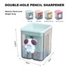 Zodors Pencil Sharpener, Pack of 4, Double Hole Sharpener with