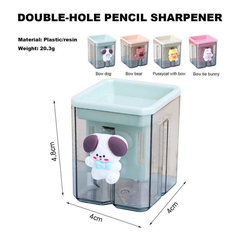 Zodors Pencil Sharpener, Pack of 4, Double Hole Sharpener with