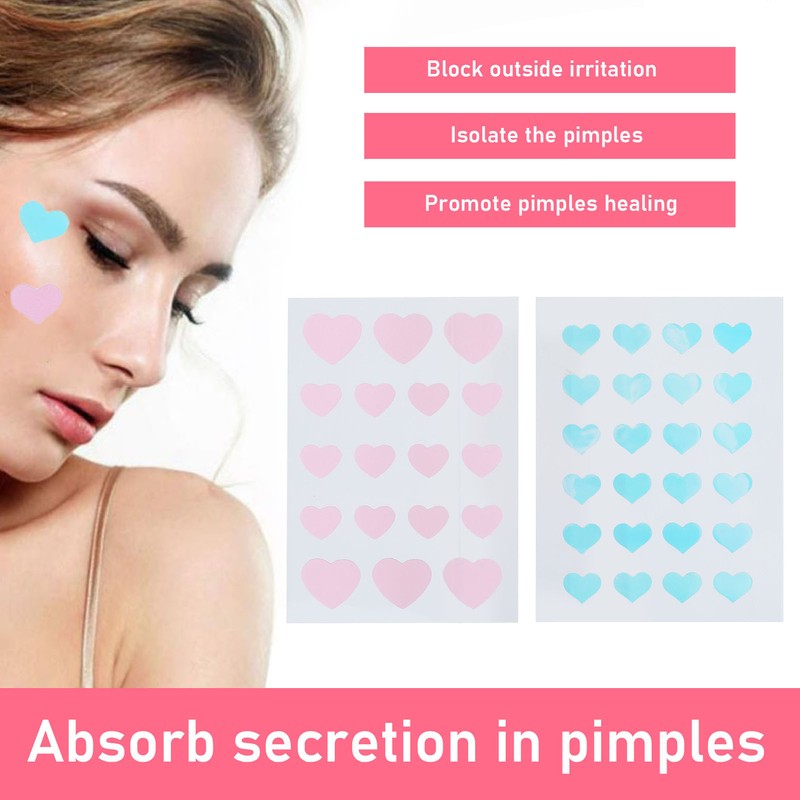 42pcs Pimple Healing Patches Reduce Swelling Diminish Blemishes Heart Shaped