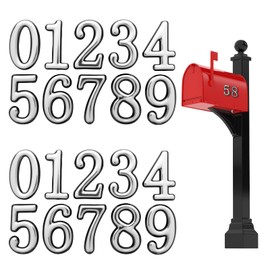 20 Pcs 3D Mail Box Numbers for Outside, 2 Inch 0-9 Mailbox Stickers, Address Numbers for House, Reflective Numbers for Mailbox with Sticky Tabs for Residence, Apartment, Office Room, Mailbox