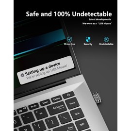 Geyes Mouse Jiggler Undetectable,Mouse Mover Device Has Two Swing Modes Jiggle and Multi-Track,Keeps for MacBook Computer Laptop Awake, Driver-Free, Plug-Play，with Switch,Metal Black