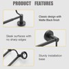 BESy Adjustable 16-26 Inches Double Bath Towel Bar for Bathroom