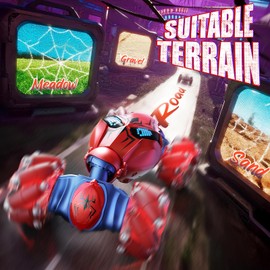 Veeniix V993 Gesture Sensing RC Stunt Car，S-Pider RC Car Toys for 8-14 Years Boys & Girls,Remote & Hand-Controlled Drift Toy with Light & Music, 360° Rotation Double Side Cars for Birthday Gifts