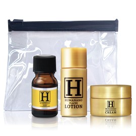 HUMANANO Placenta 7-Day Trial Set, Placeno, Lotion, Placen Solution Cream, Travel Set, Skin Care, Sleepovers, Trial Set