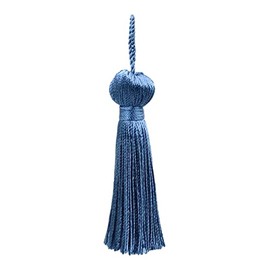 2 x 7.5cm Small Bell Tassel with 7.5cm Loop Decorative Craft Tassel (Style # BT3-RN) French Blue Solid #M45 (Columbia Blue)