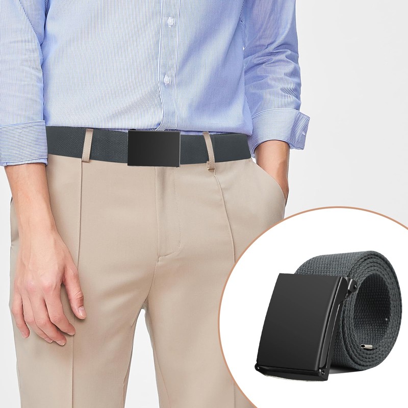 LOCCY Pack of 2 Canvas Belts, Canvas Unisex Belt, Canvas