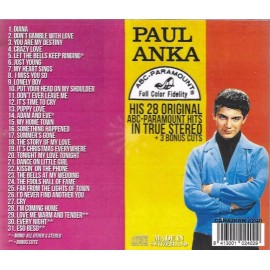 PAUL ANKA-28 ORIGINAL ABC-PARAMOUNT HITS IN TRUE STEREO + 3 BONUS CUTS CD
