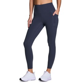 RBX Active High Waisted Squat Proof Ankle Length Leggings for Women, 7/8 Yoga Leggings with Pockets Vintage Navy L