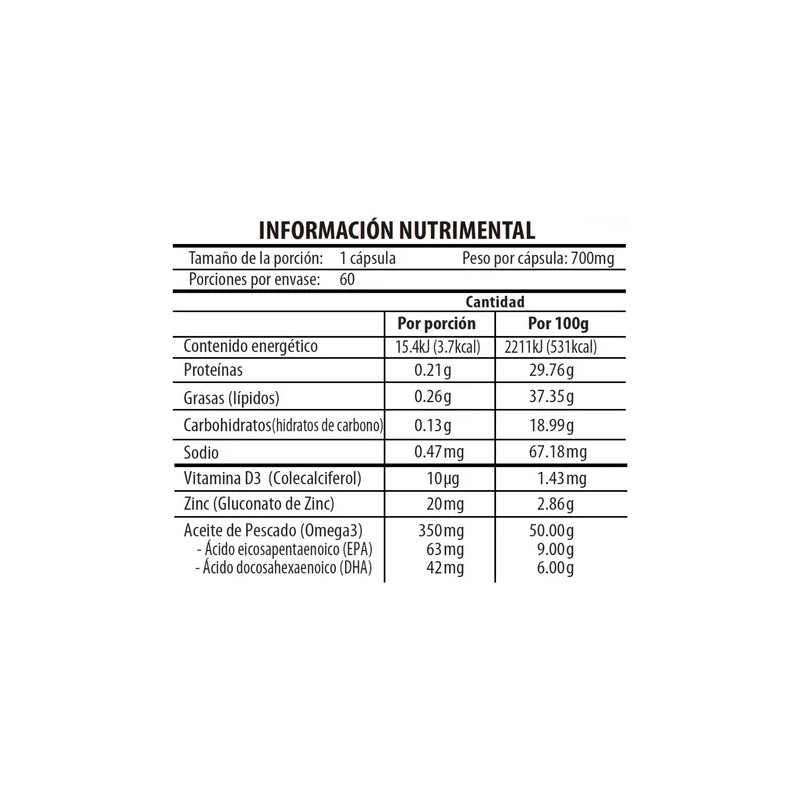 Naturagel Zinc Con Vitamina D3 Y Omega 3 | 60