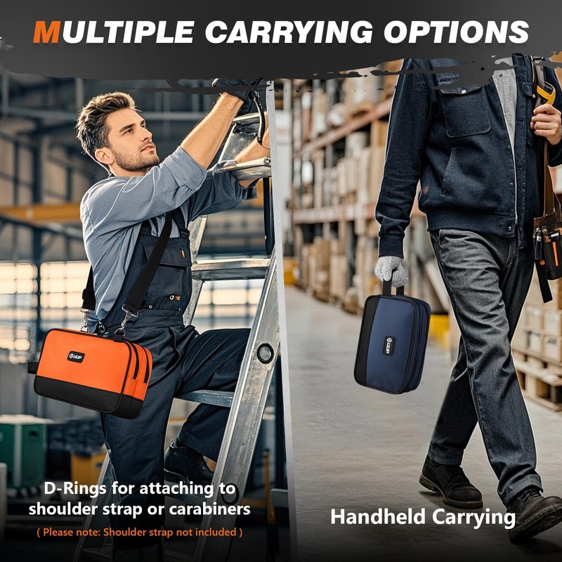 12 10" Small Tool Bag 2 Pack, Zipper Tool Pouch