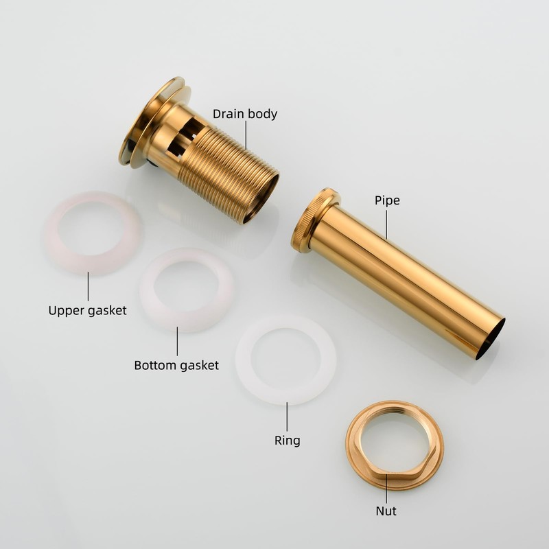 CIENCIA Titanium Gold Sink Drain Brass Pop Up Sink Stopper