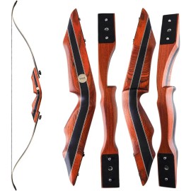 PMZ Archery Fiberglass Recurve Bow for Hunting with Steel Point Arrows 60inch 20-55lbs Draw Weight-Sport ArcheryColor: Reddish-brown 20lbs