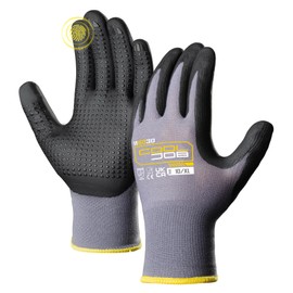 COOLJOB 3 Pairs of Men's Touchscreen Gardening Gloves, Work Gloves with Nubs for Non-Slip Grip, Oil-Resistant and Breathable, Protective Gloves for Mechanics, Workshop, Size 10 (3 Pairs XL)