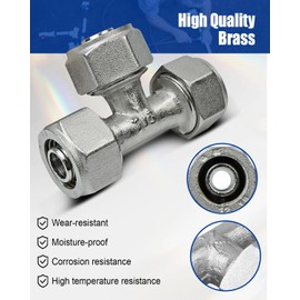 QAGGUM Equal Tee Fitting 1/2 Inch Replace M8010, Fit for Rapid Air 1/2" NPT Tubing System, Compressed Air Piping Tee Fitting Metal Part