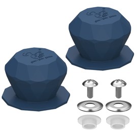 Silicone Universal Pot Lid Replacement Knobs Pan Lid Holding Handles Long Screws Anti-scald Cookware Cover for Kitchen Glass Lid 2 Pack Diamond Shape Dark Blue
