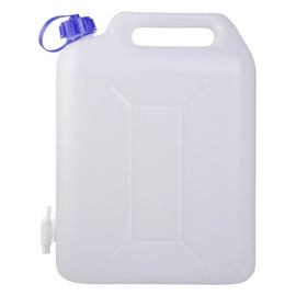 Jerrycanshop - Plastic Canister 10 L with Tap - Canister for Water and Food - Water Canister - 10 Litres - Plastic (HDPE) - BPA Free - Natural