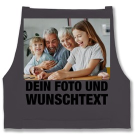 Geschenk mit Namen personalisiert by Shirtracer - Apron - Adult - With Photo I Own Picture I Text I Name I Desired Text, 1 anthracite