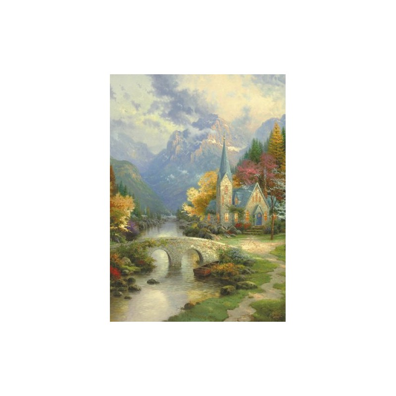 Schmidt Spiele – kirchlein in the mountains by Thomas Kinkade