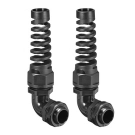 uxcell M20 Cable Gland 90 Degree Waterproof IP68 Nylon Joint Adjustable Locknut with Strain Relief for 6mm-11mm Dia Cable Wire, 2 Pcs