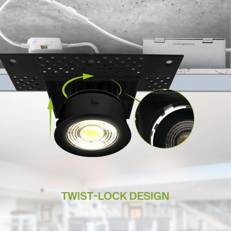 ASD Trimless 3 Inch LED Recessed Lighting, 12W 120V Commercial