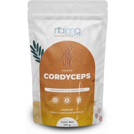 NAIMA Hongo Cordyceps En Polvo, 100 g Hongo Adaptógeno 100% Natural Bienestar Físico, Vitalidad Diaria, Energía Natural Suplemento Vegano con Nutrientes Esenciales