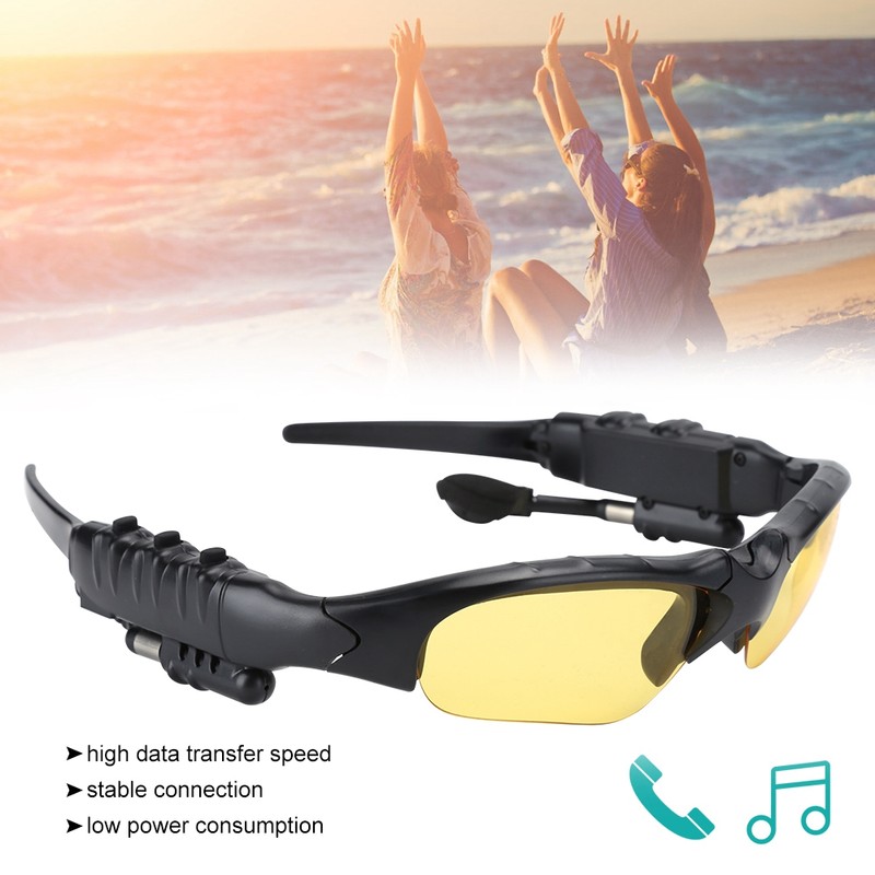 Bluetooth 5.0 Sunglasses Solar Power Wireless Glasses Headphone Headset Stereo
