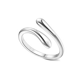 Charmsy 925 Sterling Silver Teardrop Toe Ring for Women | Minimalist Hypoallergenic Open Adjustable Band Ring | Summer Beach Bare Foot Jewelry