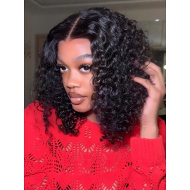 ISEE Hair M Cap 9x6 Bob Wig Human Hair Glueless Wigs Pre Plucked Pre Cut HD Lace Front Glueless Wigs Human Hair 180% Density Short Deep Wave Bob Wigs for Black Women 10 inch