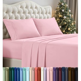 Utopia Bedding King Bed Sheets Set - 4 Piece Bedding - Brushed Microfiber - Shrinkage and Fade Resistant - Easy Care (Crystal Pink)