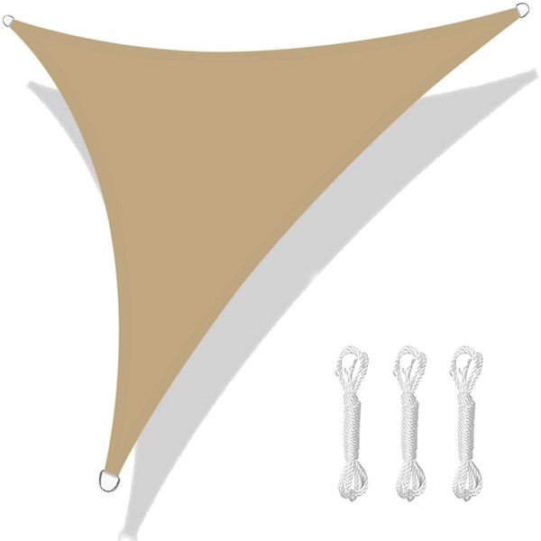 HEYOMART Sun Shade Sail Waterproof 3x3x3m Triangle, 98% UV Block