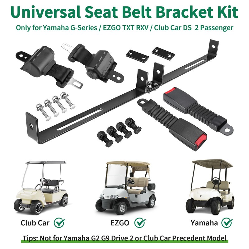 10L0L Universal 2 Passenger Golf Cart Seat Belt Bracket Kit