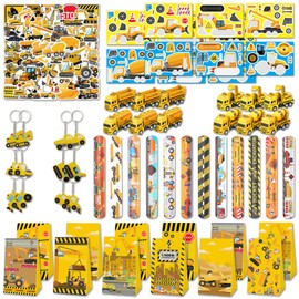 Construction Party Favors, Construction Theme Toys, Construction Birthday Party Supplies Decorations, Party Goodie Bag Stuffer Filler Gifts (110PCS)