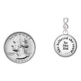 Delight Jewelry Silvertone Domed She Believed She Could So She Did Silvertone Infinity Post Earrings