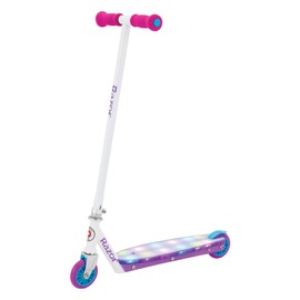 Razor Party Pop Kick Scooter for Kids Ages 6+ - 12 Multi-Color LED Lights, Urethane Wheels, Rear Fender Brake, For Riders up to 143