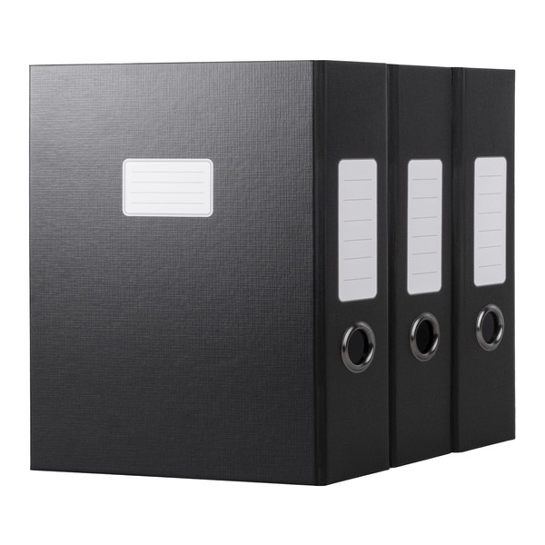 JiaWei Black Storage File Boxes,Document File Folder,A4 Archives Cases with