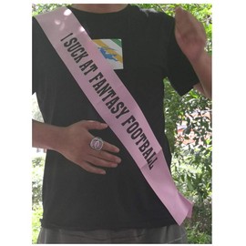 Fantasy Football Loser Pink Sash Last Place Award for Leagues I Suck at Fantasy Football
