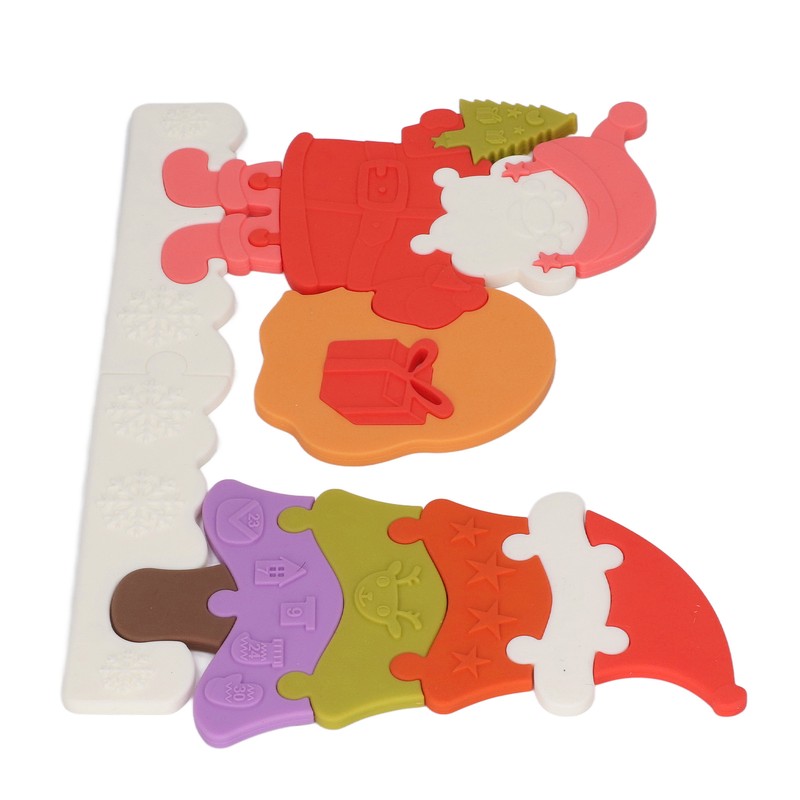 Christmas Jigsaw Puzzle Silicone Learning Educational Christmas Tree Puzzle Toy