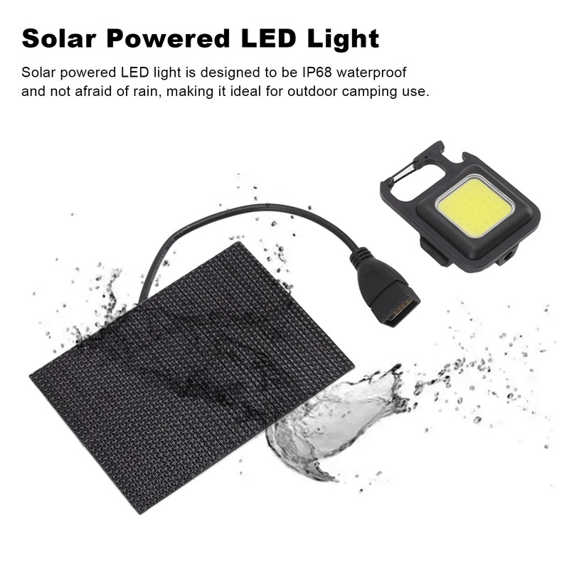 Monocrystalline Solar LED Light 5W IP68 Waterproof USB Rechargeable Solar